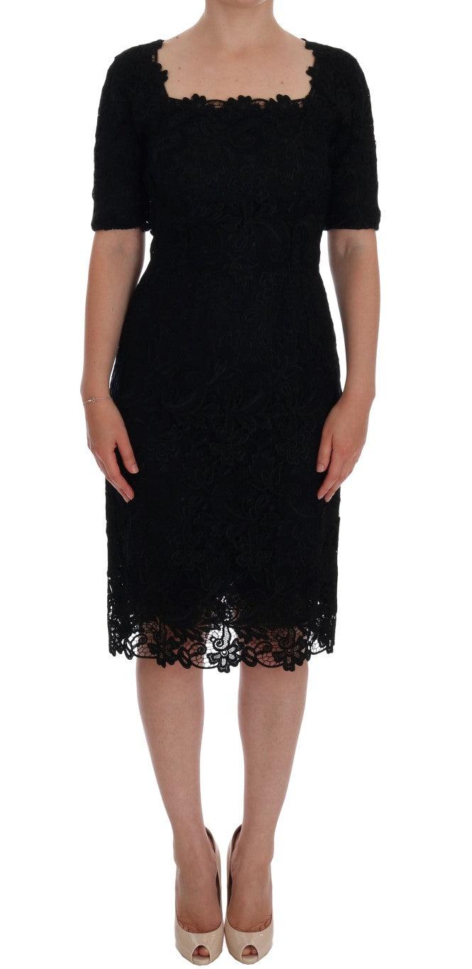 Dolce & Gabbana Elegant Black Knee-Length Sheath Dress - Arichezz.store