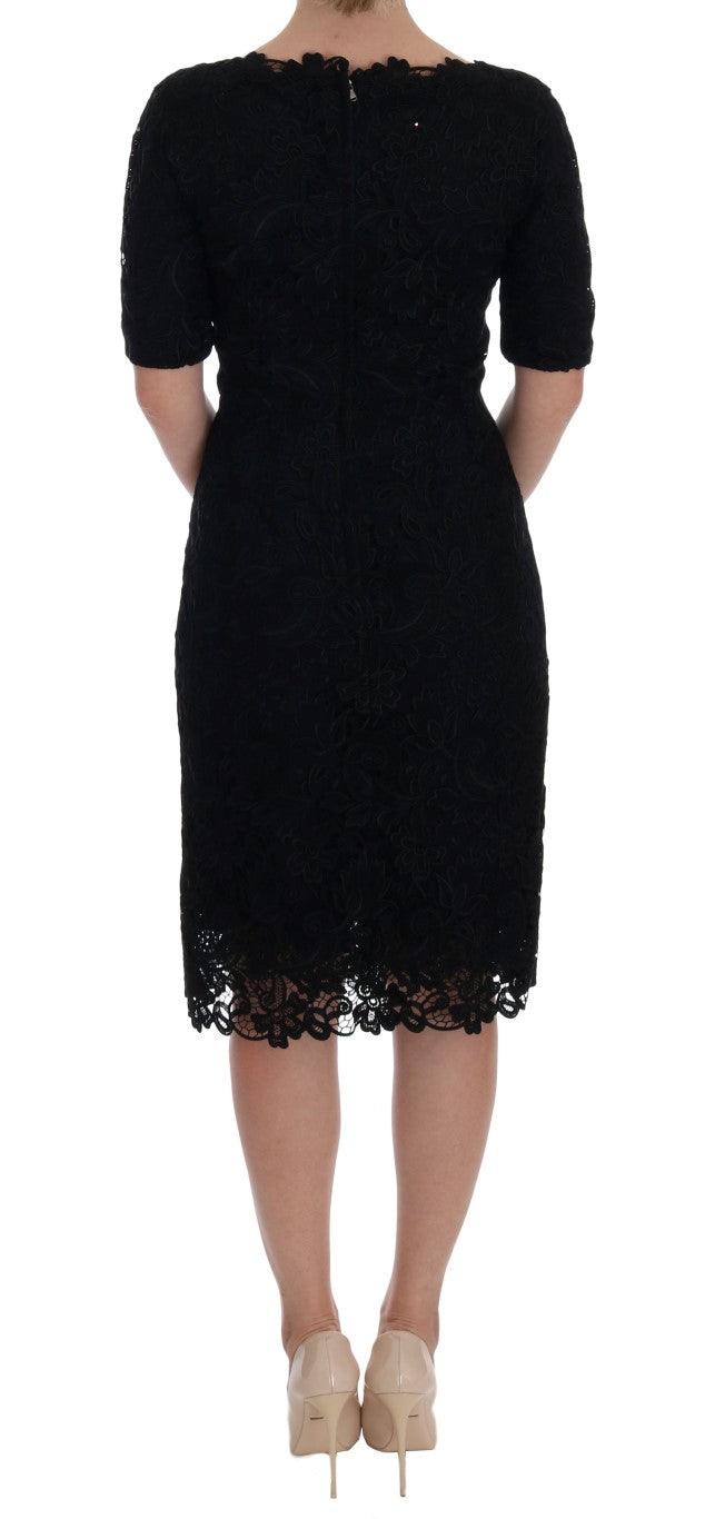 Dolce & Gabbana Elegant Black Knee-Length Sheath Dress - Arichezz.store