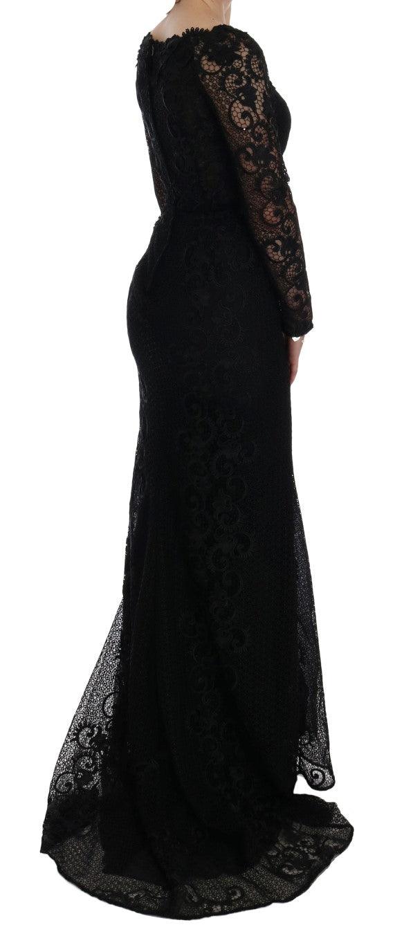 Dolce & Gabbana Elegant Full Length Black Sheath Maxi Dress - Arichezz.store