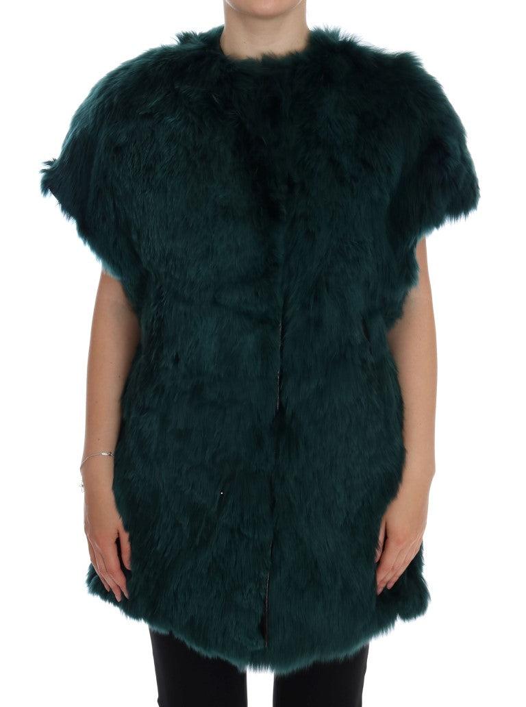 Dolce & Gabbana Green Alpaca Fur Long Vest - Arichezz.store