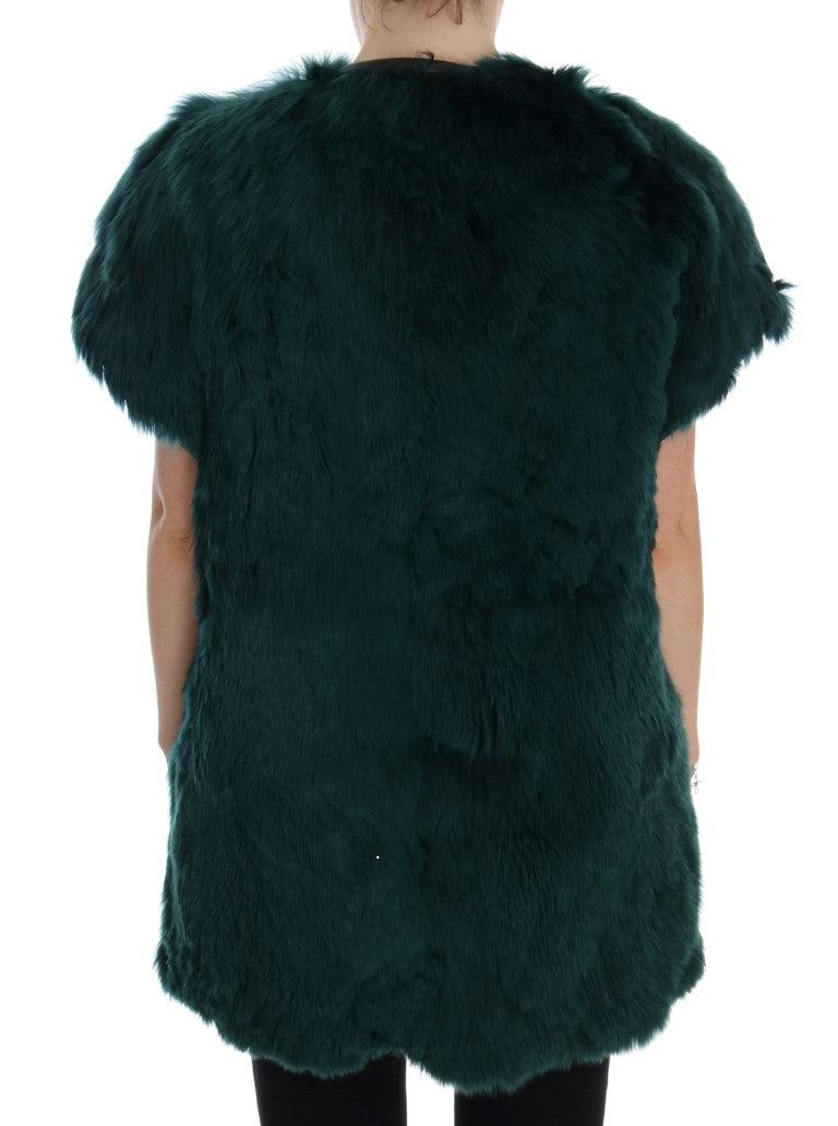 Dolce & Gabbana Green Alpaca Fur Long Vest - Arichezz.store