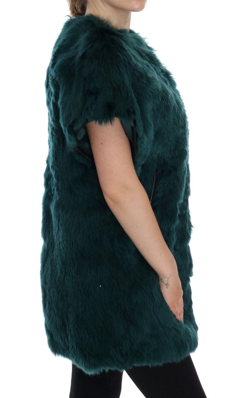 Dolce & Gabbana Green Alpaca Fur Long Vest - Arichezz.store