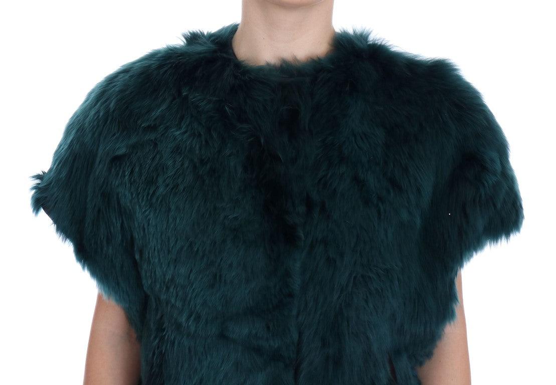 Dolce & Gabbana Green Alpaca Fur Long Vest - Arichezz.store