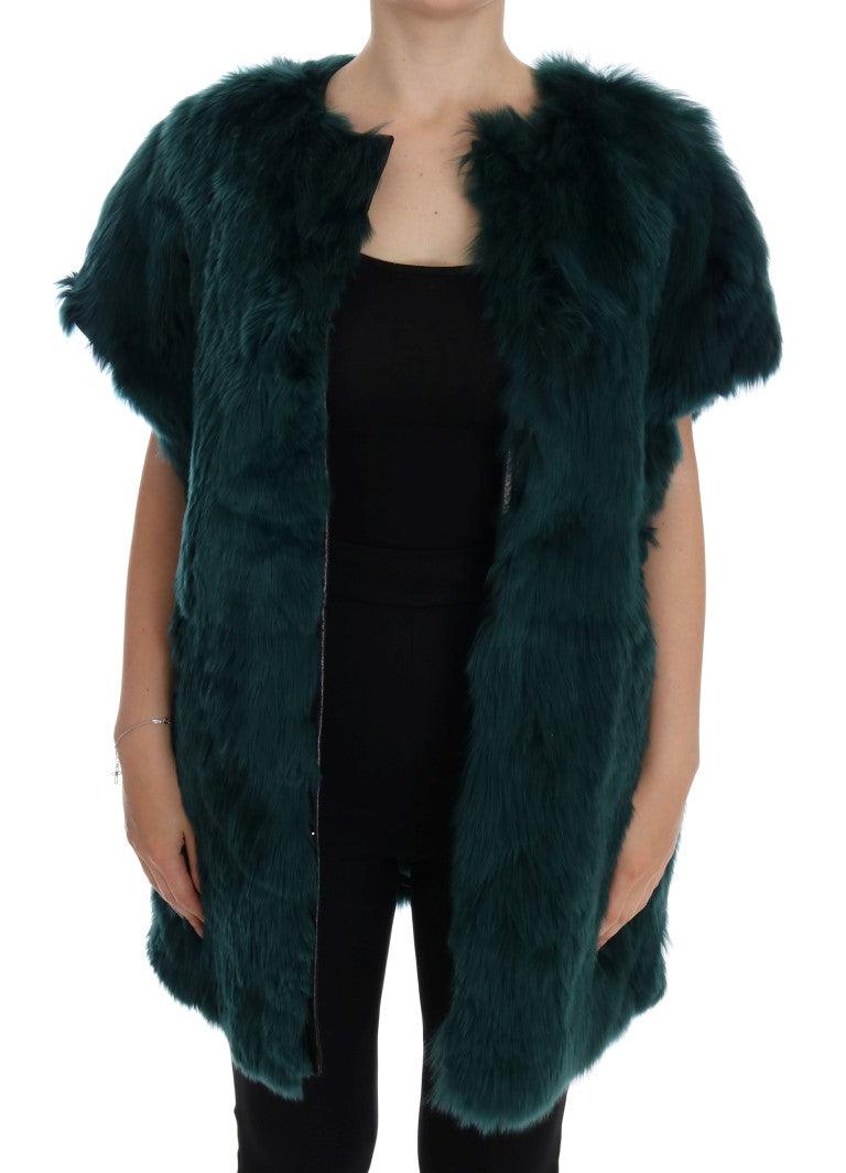 Dolce & Gabbana Green Alpaca Fur Long Vest - Arichezz.store