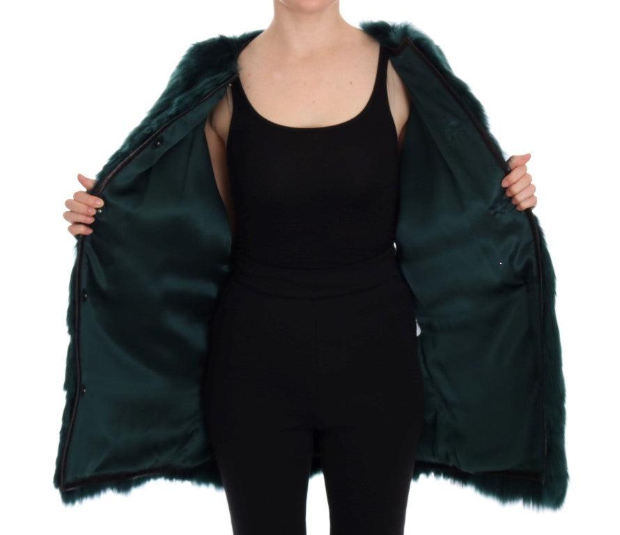 Dolce & Gabbana Green Alpaca Fur Long Vest - Arichezz.store