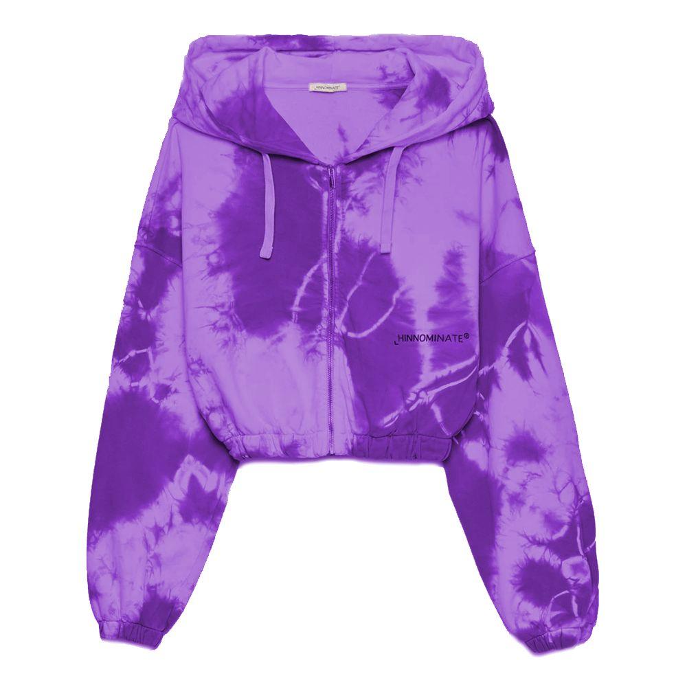 Hinnominate Elegant Purple Hooded Sweatshirt with Logo Print - Arichezz.store