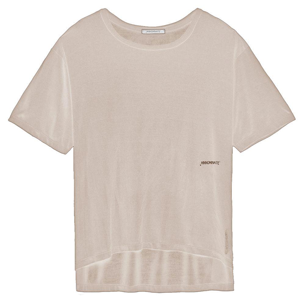 Hinnominate Beige Modal Women T-Shirt - Arichezz.store