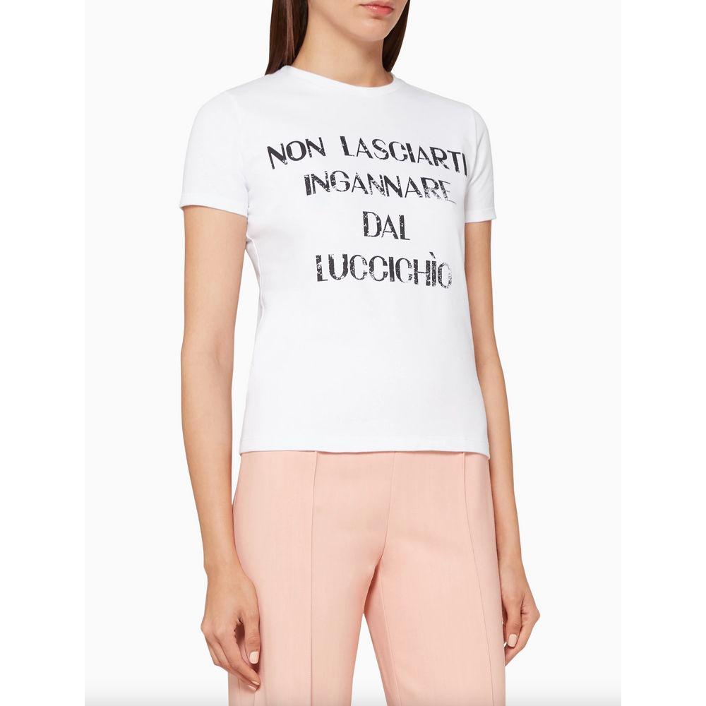 Elisabetta Franchi Elegant Rhinestone Studded Cotton Tee - Arichezz.store