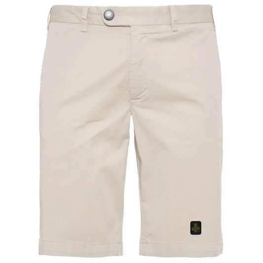 Refrigiwear Elegant Beige Bermuda Shorts with Logo Patch - Arichezz.store