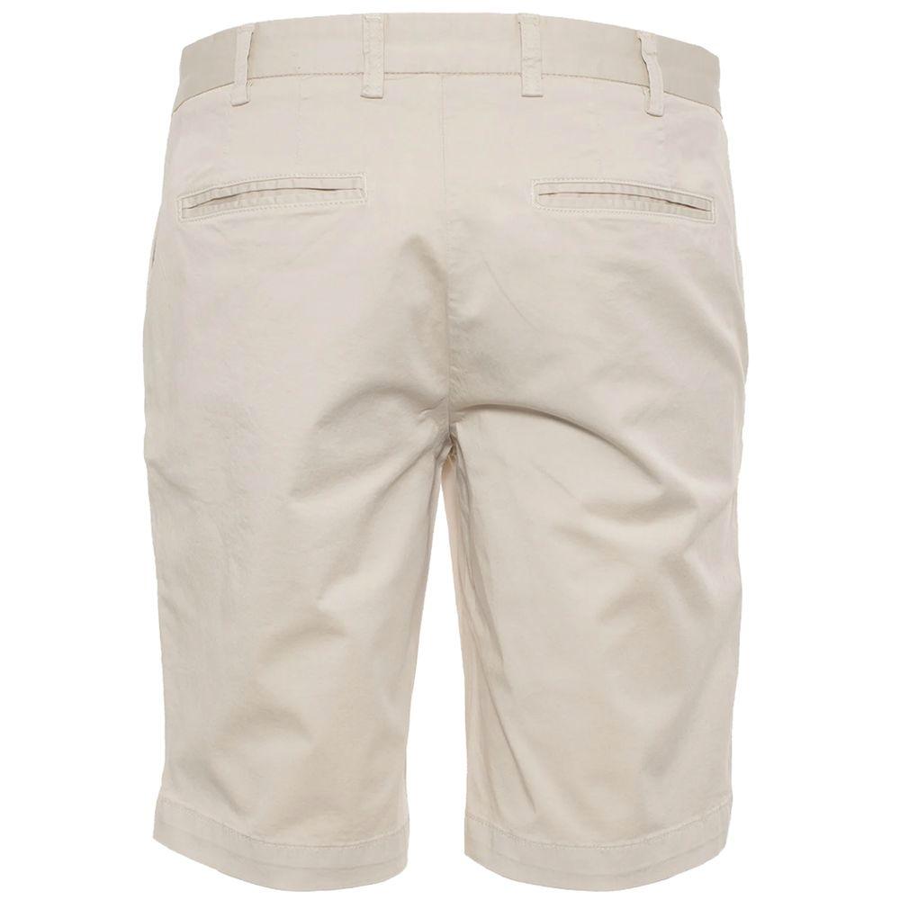 Refrigiwear Elegant Beige Bermuda Shorts with Logo Patch - Arichezz.store