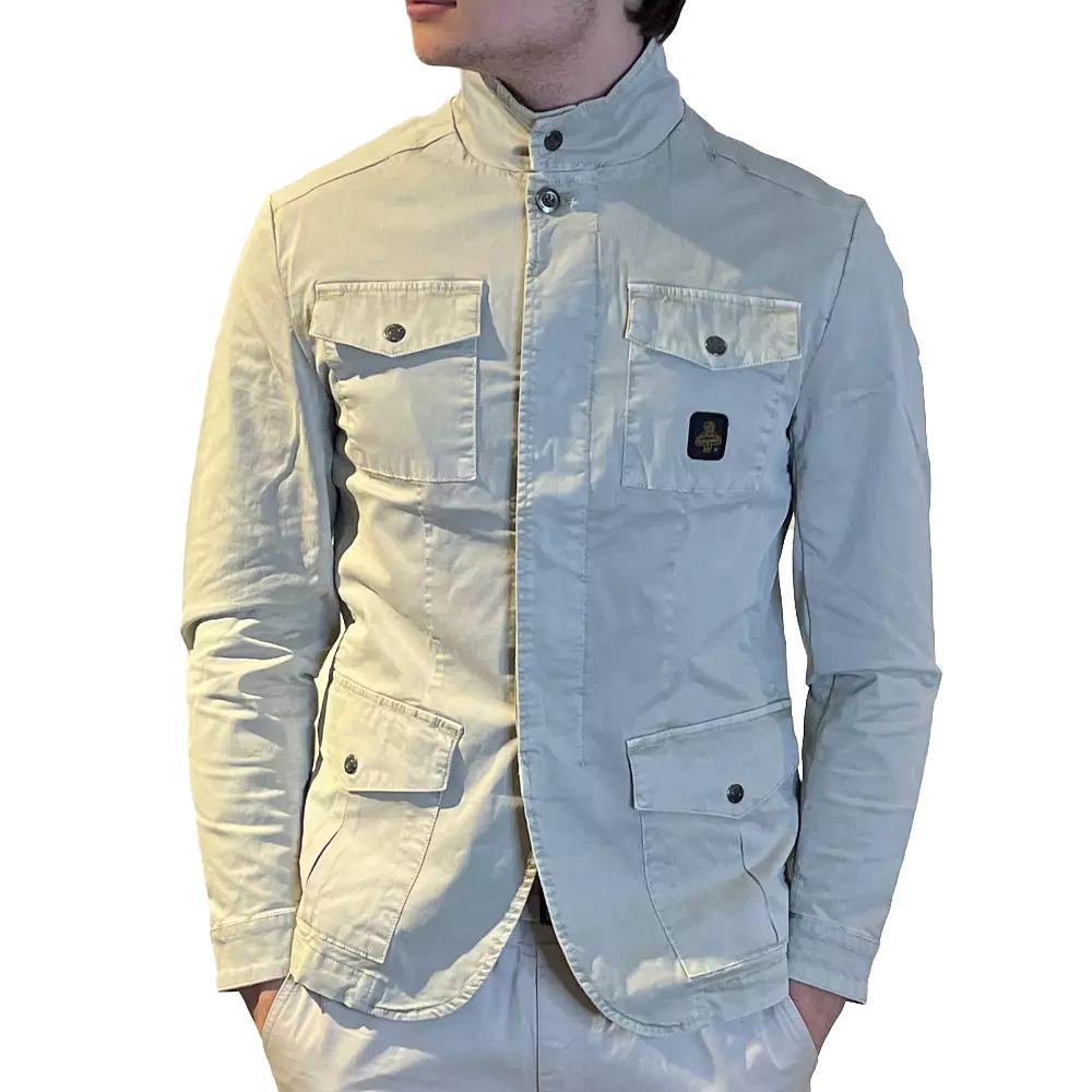 Refrigiwear Sleek Beige Four-Pocket Cotton Jacket - Arichezz.store