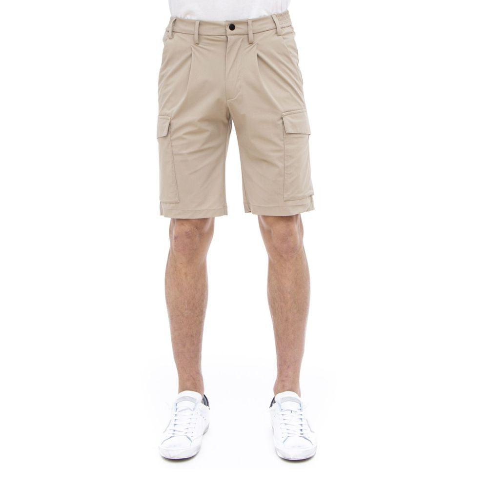 People Of Shibuya Beige Stretch Bermuda Cargo Shorts - Arichezz.store