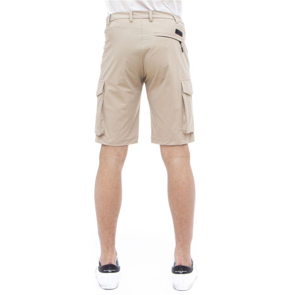 People Of Shibuya Beige Stretch Bermuda Cargo Shorts - Arichezz.store