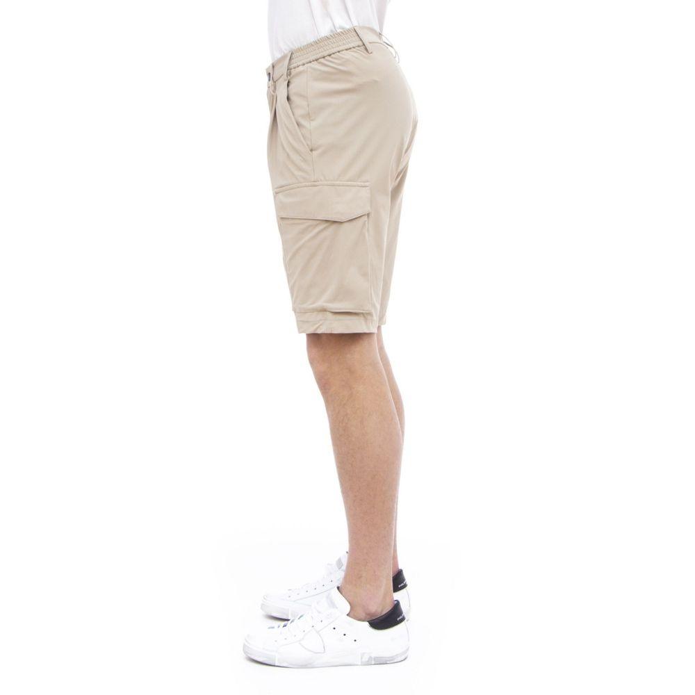 People Of Shibuya Beige Stretch Bermuda Cargo Shorts - Arichezz.store