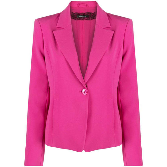 Patrizia Pepe Fuchsia One-Button Stretchy Blazer - Arichezz.store