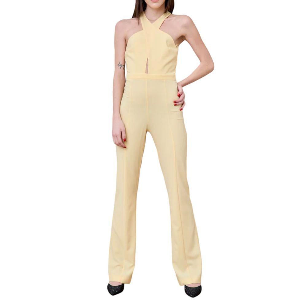 Patrizia Pepe Canary Yellow Stretch Jumpsuit Dress - Arichezz.store