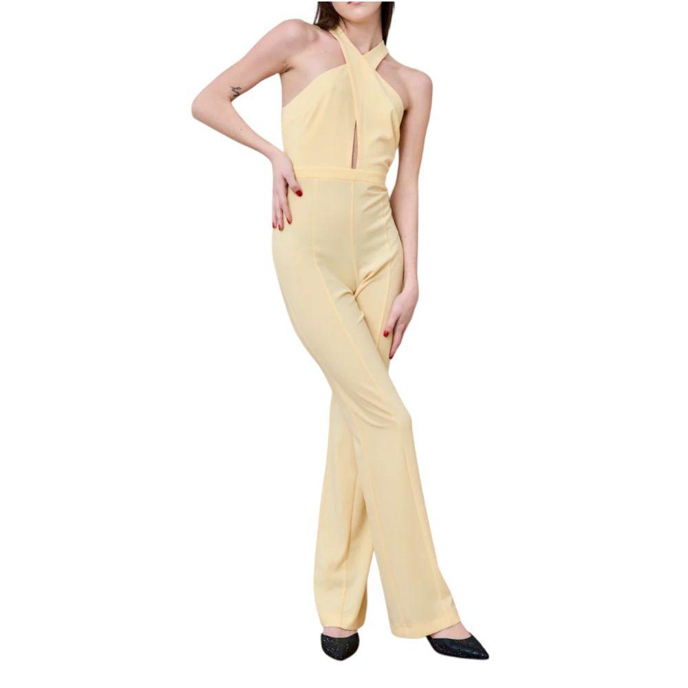 Patrizia Pepe Canary Yellow Stretch Jumpsuit Dress - Arichezz.store