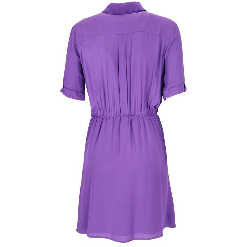 Patrizia Pepe Purple Flared Short Sleeve Shirtdress