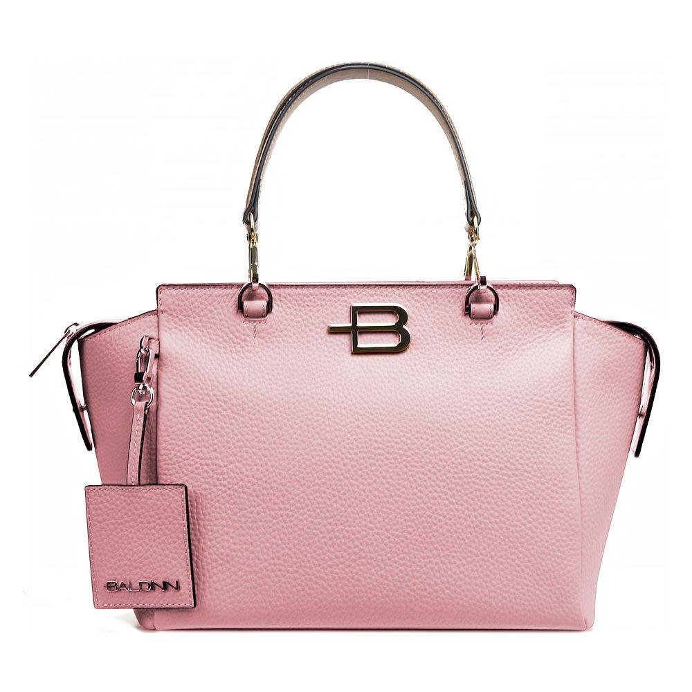 Baldinini Trend Chic Pink Textured Calfskin Handbag - Arichezz.store