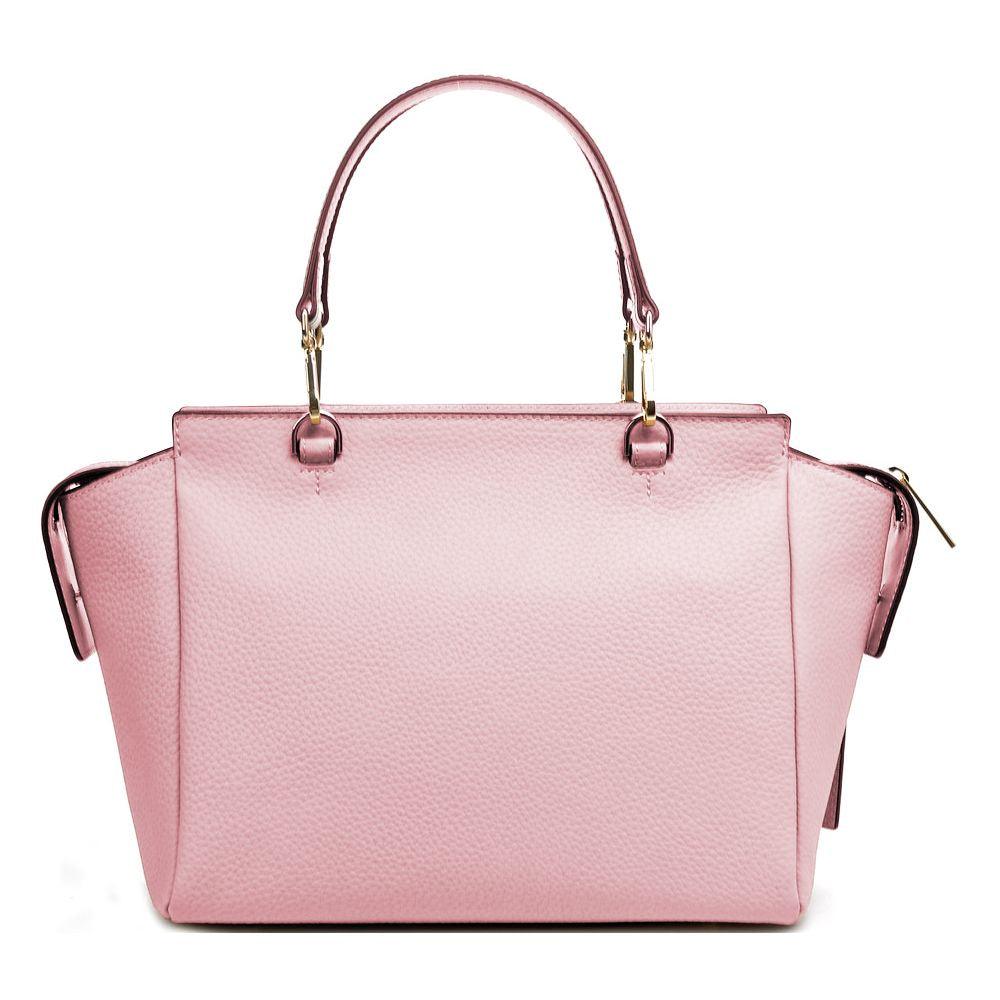 Baldinini Trend Chic Pink Textured Calfskin Handbag - Arichezz.store