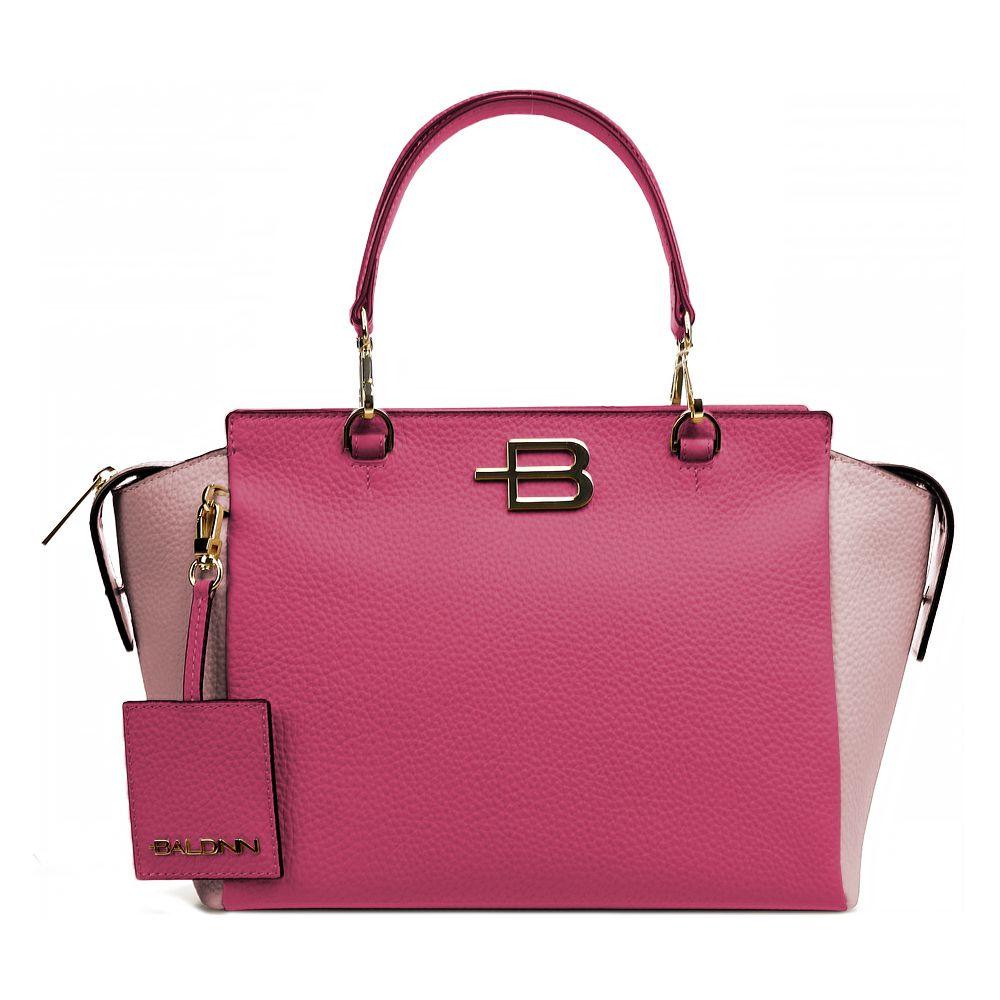 Baldinini Trend Elegant Fuchsia Textured Calfskin Handbag - Arichezz.store