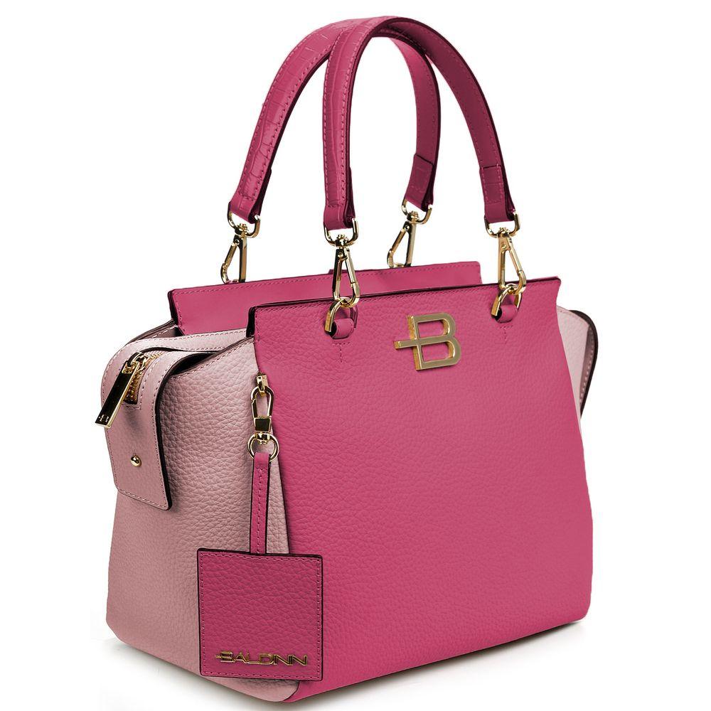 Baldinini Trend Elegant Fuchsia Textured Calfskin Handbag - Arichezz.store