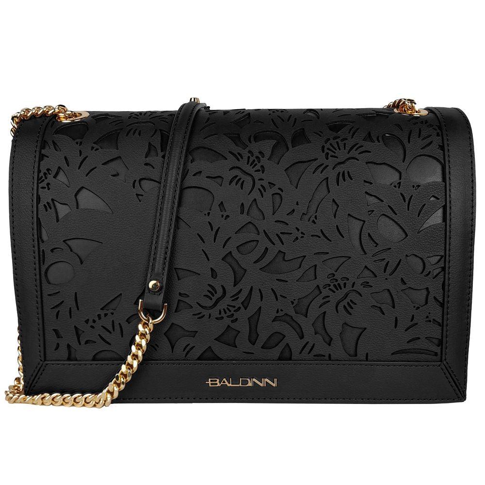 Baldinini Trend Elegant Floral Calfskin Shoulder Bag - Arichezz.store