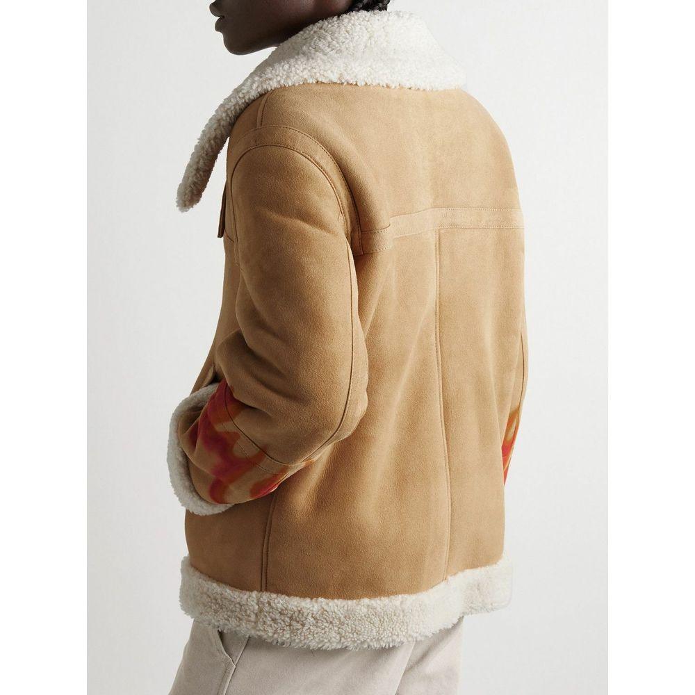 Palm Angels Beige Leather Men Jacket - Arichezz.store