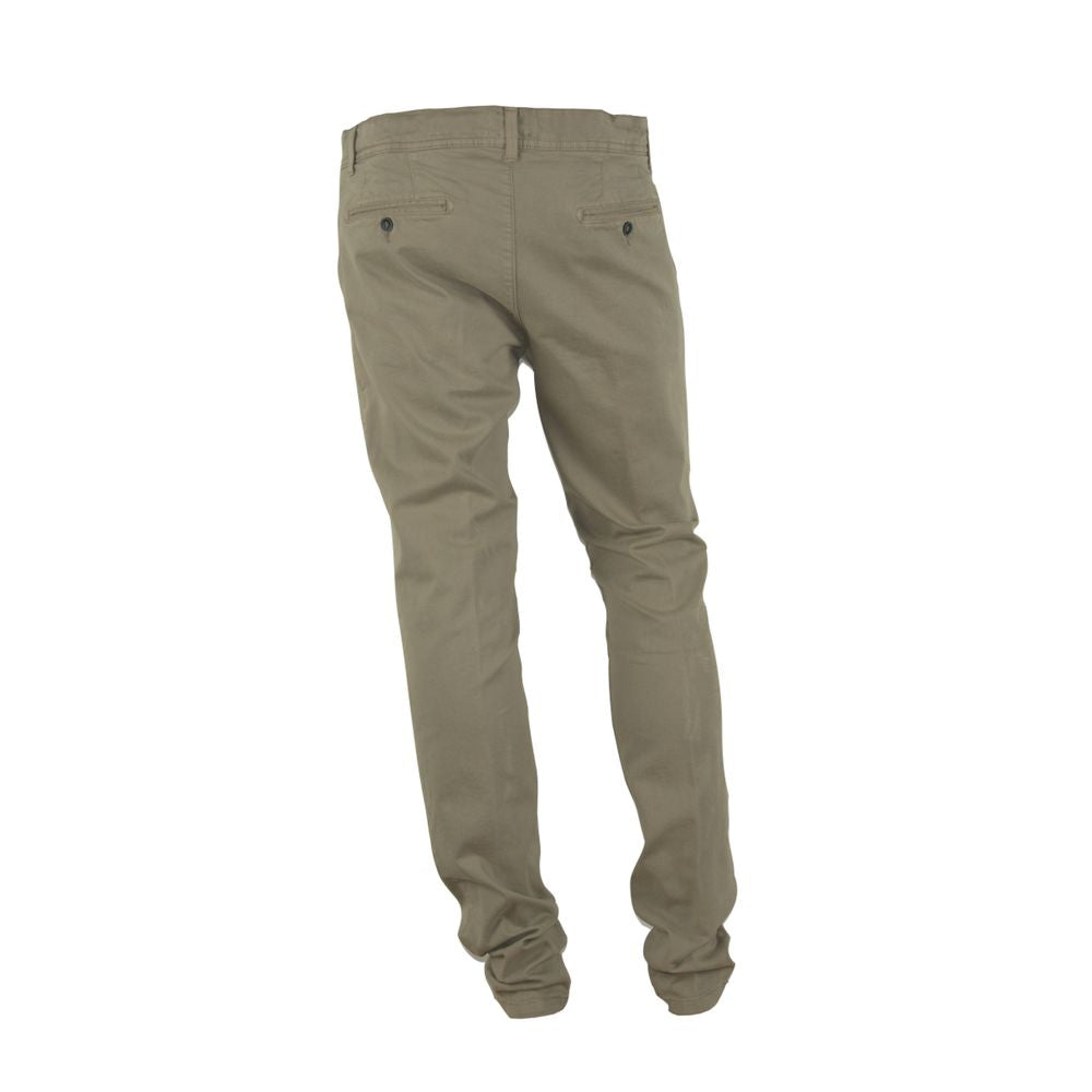 Made in Italy Chic Beige Cotton Blend Winter Pants - Arichezz.store