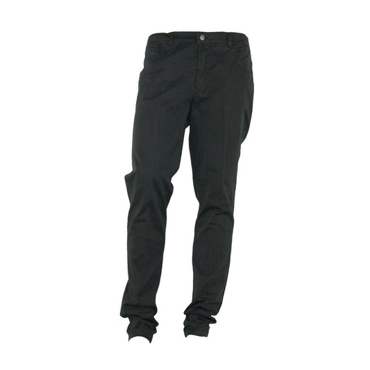 Made in Italy Elegant Summer Black Cotton Trousers - Arichezz.store