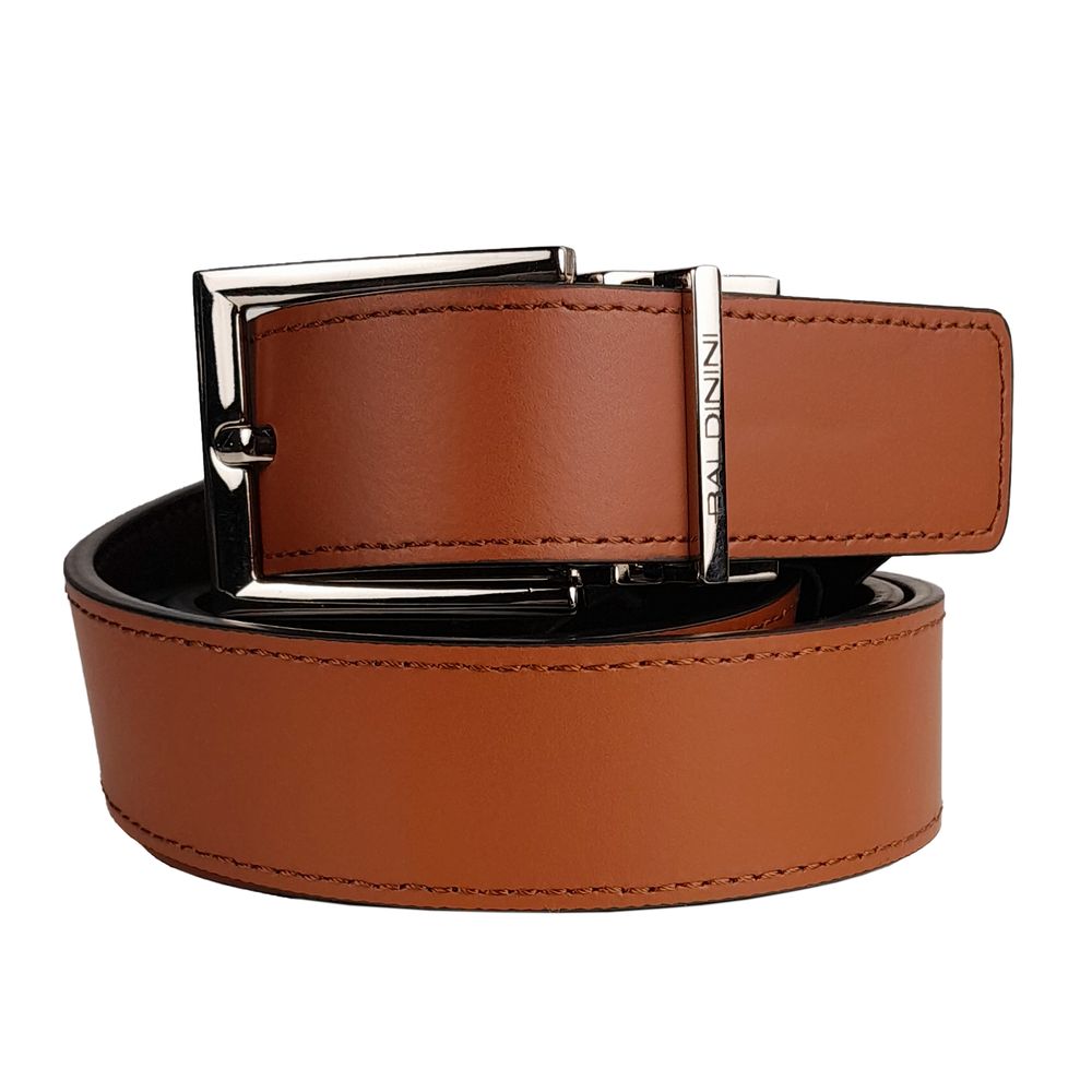 Baldinini Trend Reversible Calfskin Leather Belt in Rich Brown - Arichezz.store