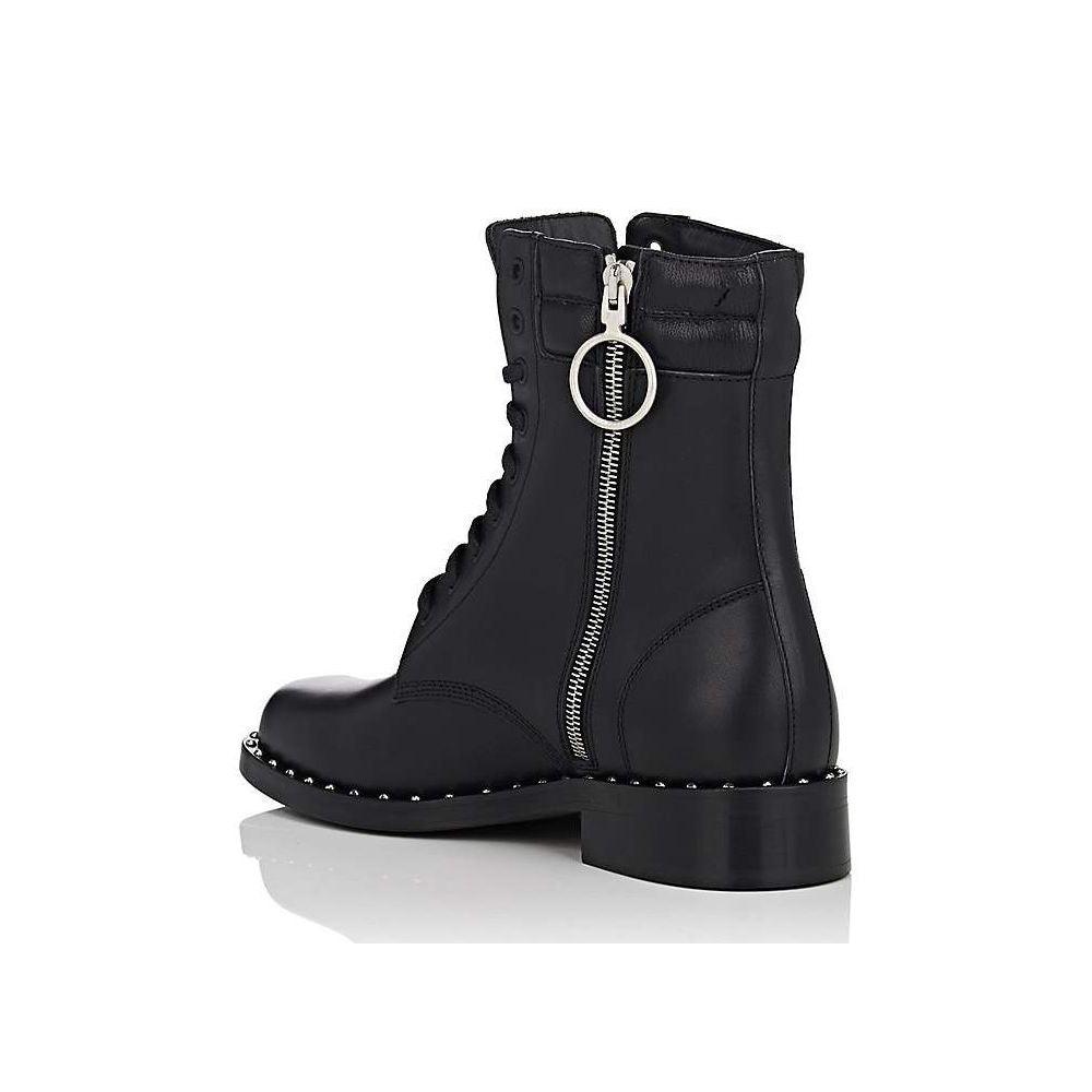 Off-White Studded Calfskin Lace-Up Ankle Boots - Arichezz.store