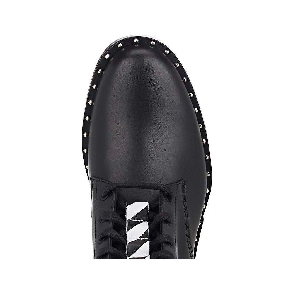 Off-White Studded Calfskin Lace-Up Ankle Boots - Arichezz.store