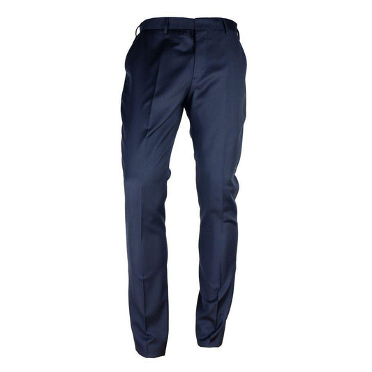 Made in Italy Blue Wool Men Trousers - Arichezz.store