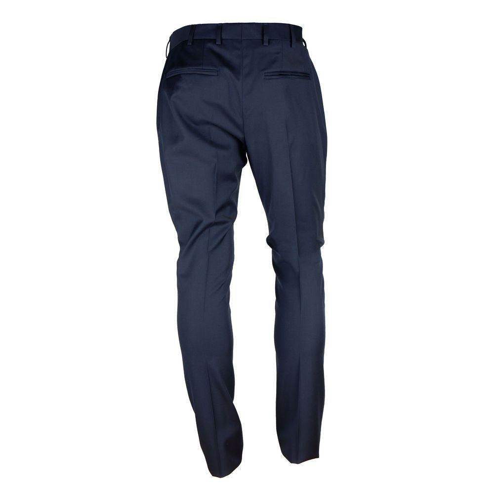 Made in Italy Blue Wool Men Trousers - Arichezz.store