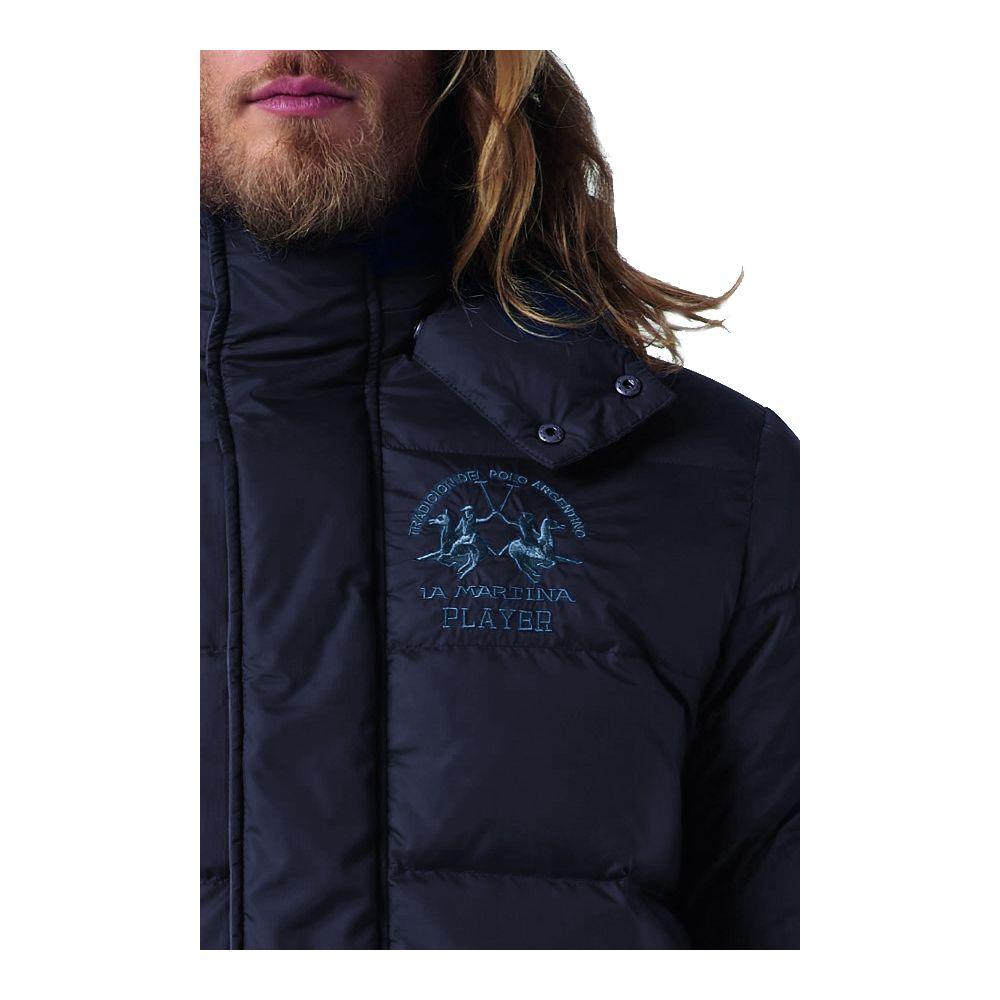 La Martina Blue Nylon Men's Jacket - Arichezz.store