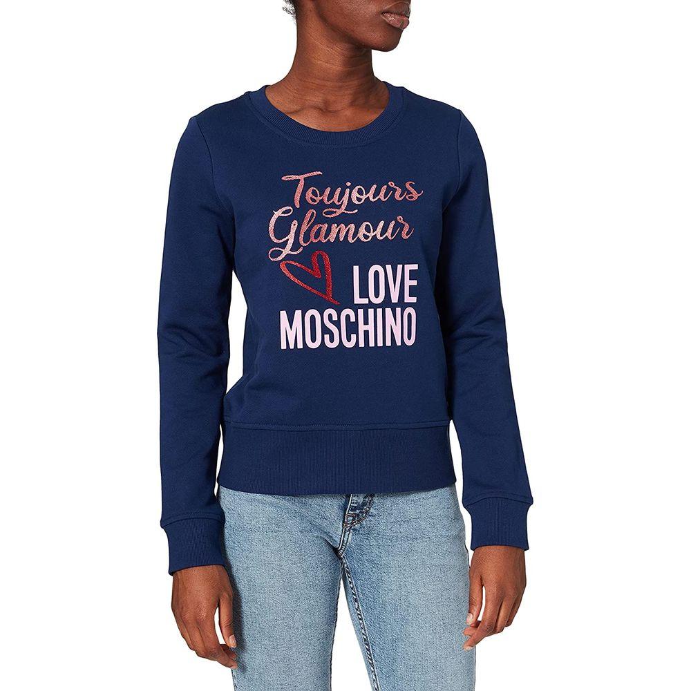 Love Moschino Blue Cotton Women Sweater - Arichezz.store