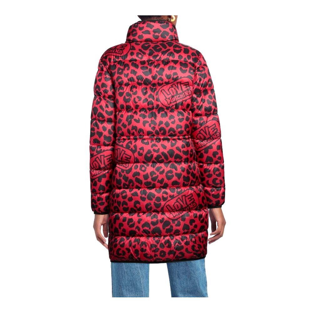 Love Moschino Leopard Print Long Down Jacket - Arichezz.store