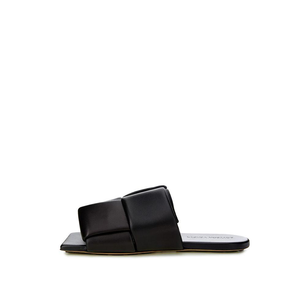 Bottega Veneta Elegant Black Leather Sandals - Arichezz.store