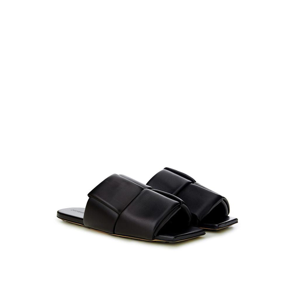 Bottega Veneta Elegant Black Leather Sandals - Arichezz.store