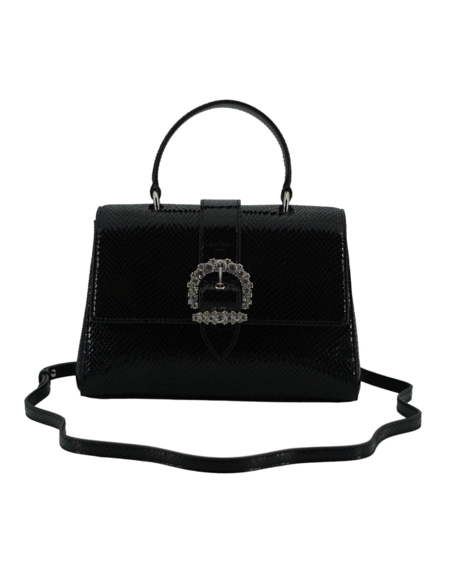 Jimmy Choo Black Leather Top Handle Shoulder Bag - Arichezz.store