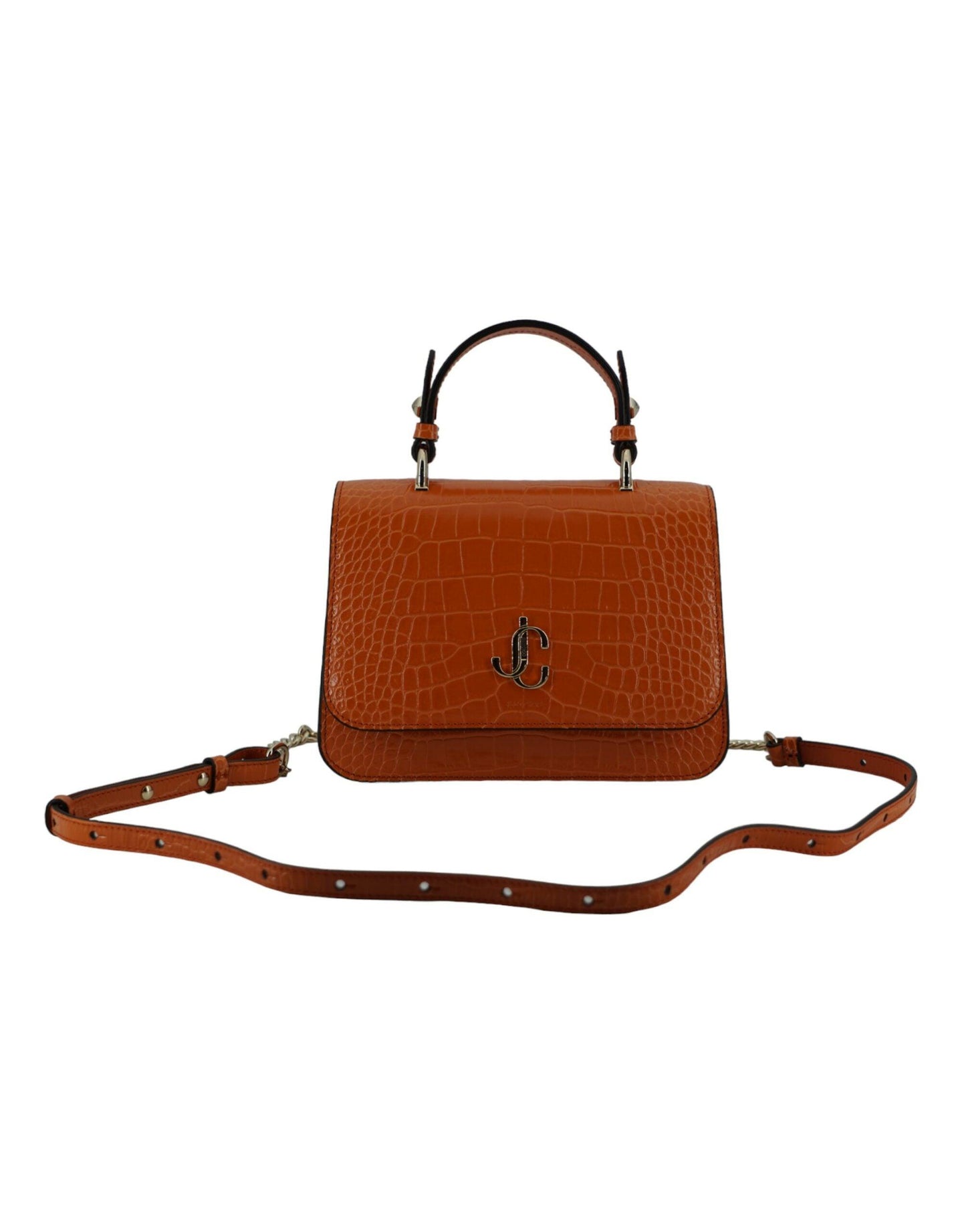 Jimmy Choo Orange Leather Top Handle and Shoulder Bag - Arichezz.store