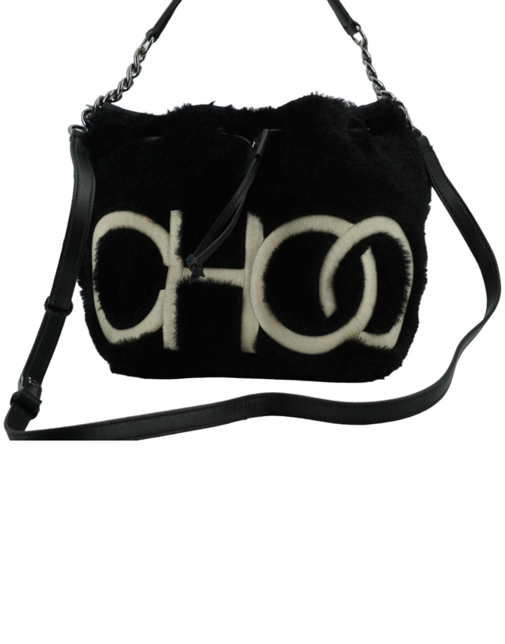 Jimmy Choo Black Leather Top Handle and Shoulder Bag - Arichezz.store