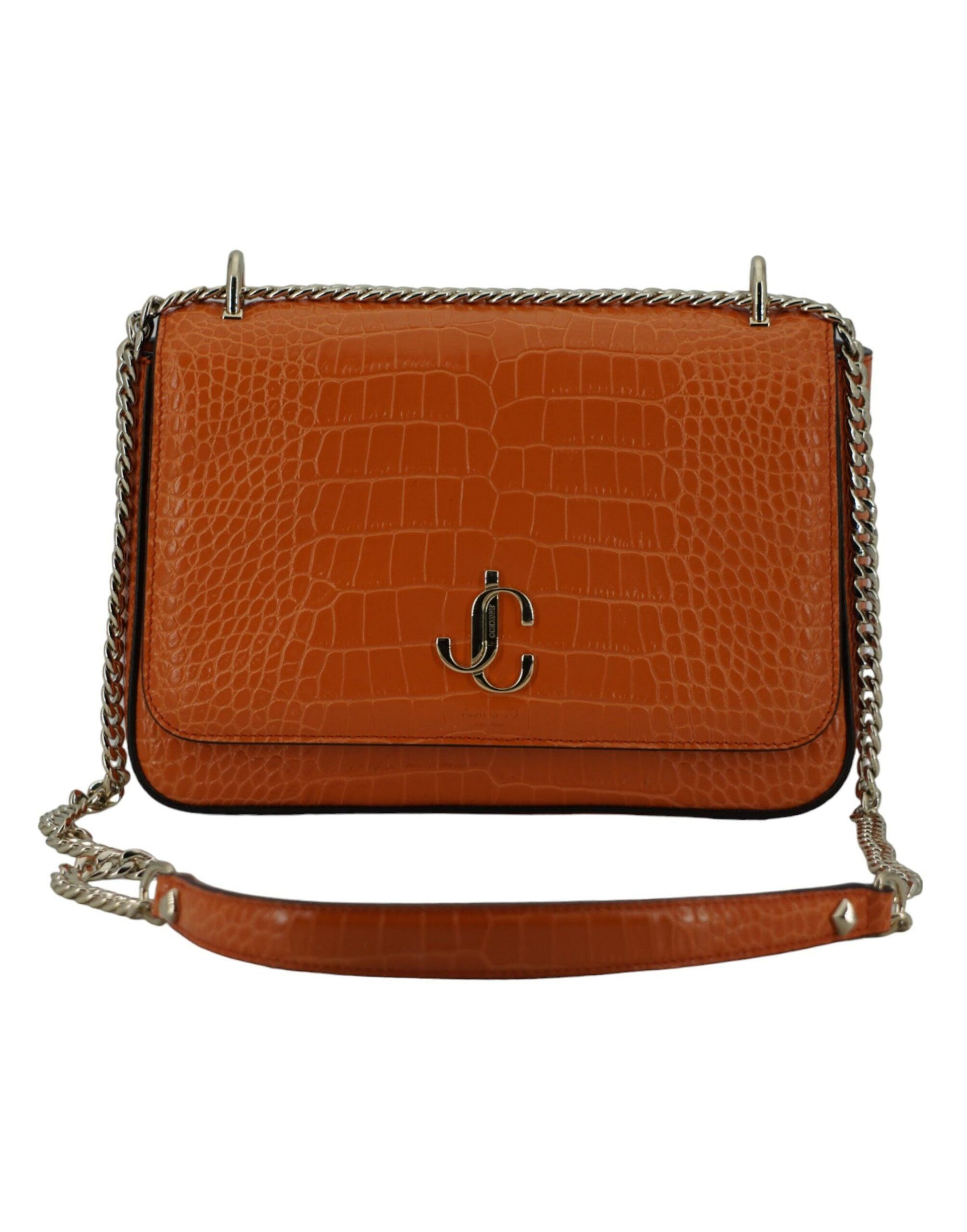 Jimmy Choo Amber Orange Leather Shoulder Bag - Arichezz.store