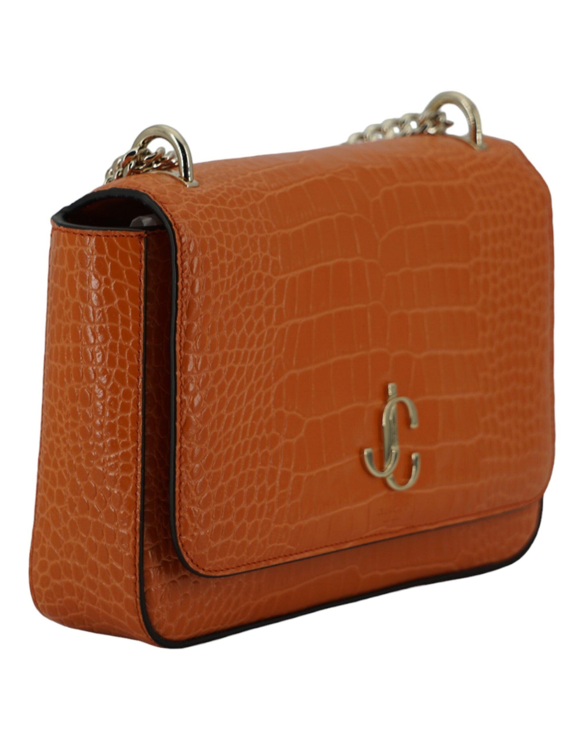 Jimmy Choo Amber Orange Leather Shoulder Bag - Arichezz.store