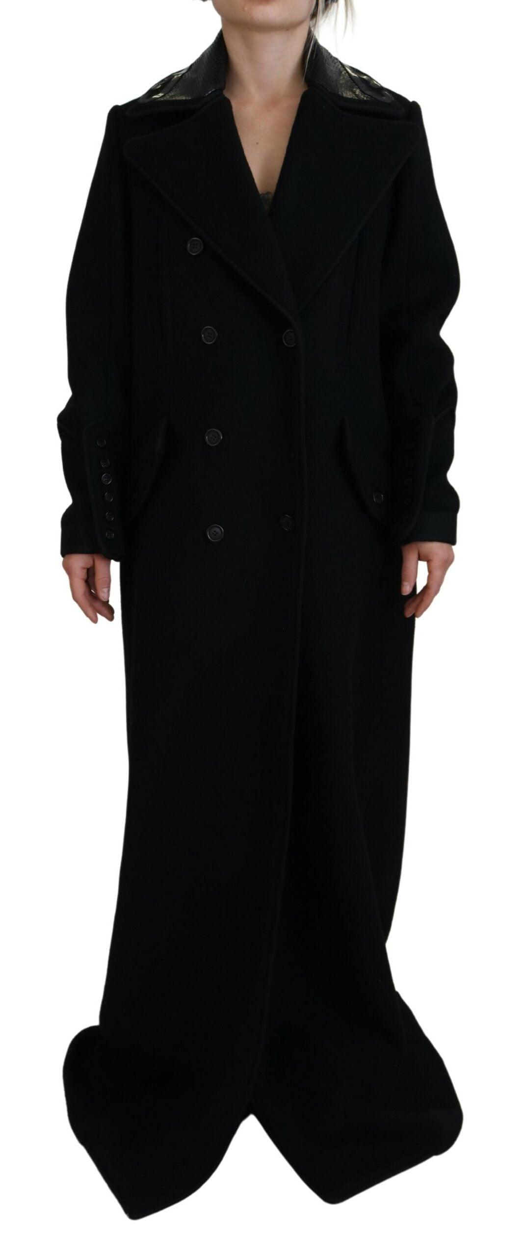 Dsquared² Black Double Breasted Long Coat Jacket - Arichezz.store