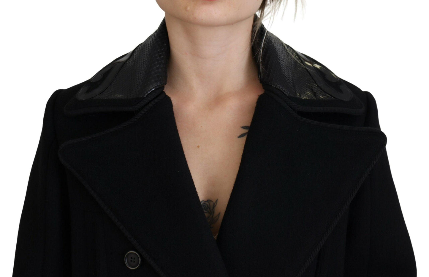 Dsquared² Black Double Breasted Long Coat Jacket - Arichezz.store