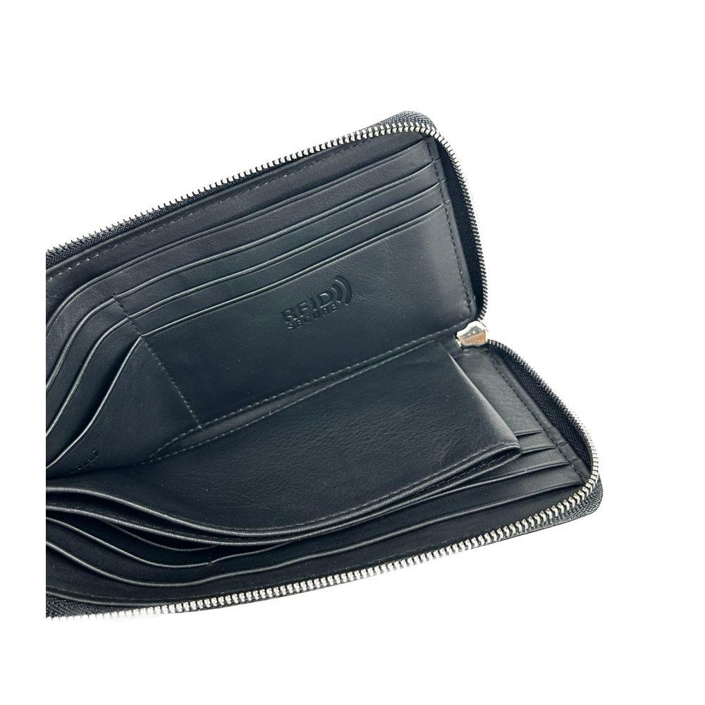 Baldinini Trend Elegant Black Leather Travel Organizer - Arichezz.store