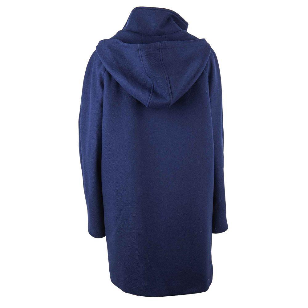 Love Moschino Women's Blue Wool Coat - Arichezz.store