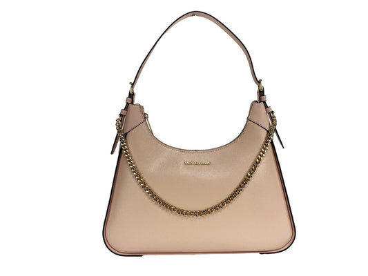 Michael Kors Wilma Large Smooth Leather Chain Shoulder Bag Purse Powder Blush - Arichezz.store